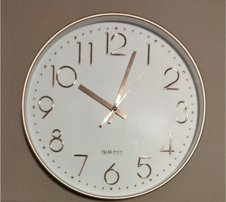 Zegar ścienny LEEPAT 30cm różowe złoto