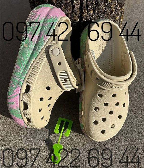 Жіночі Крокси сабо Classic Crush Spring Break Vanilla  на пл