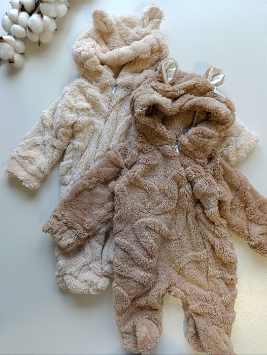Продам новые плюшевые комбинезоны teddy размер 56/62,62-68