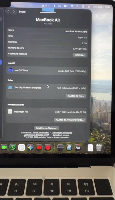 Macbook Air M2 2022 8/512 GB - irretocavel