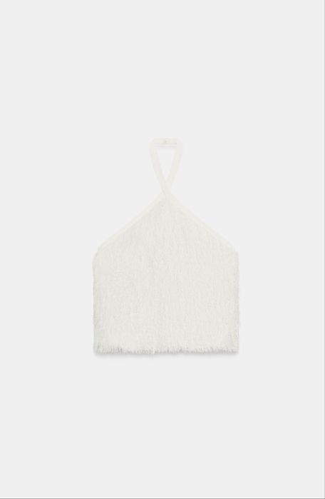 Топ з пірʼям та металевою ніткою Zara, L