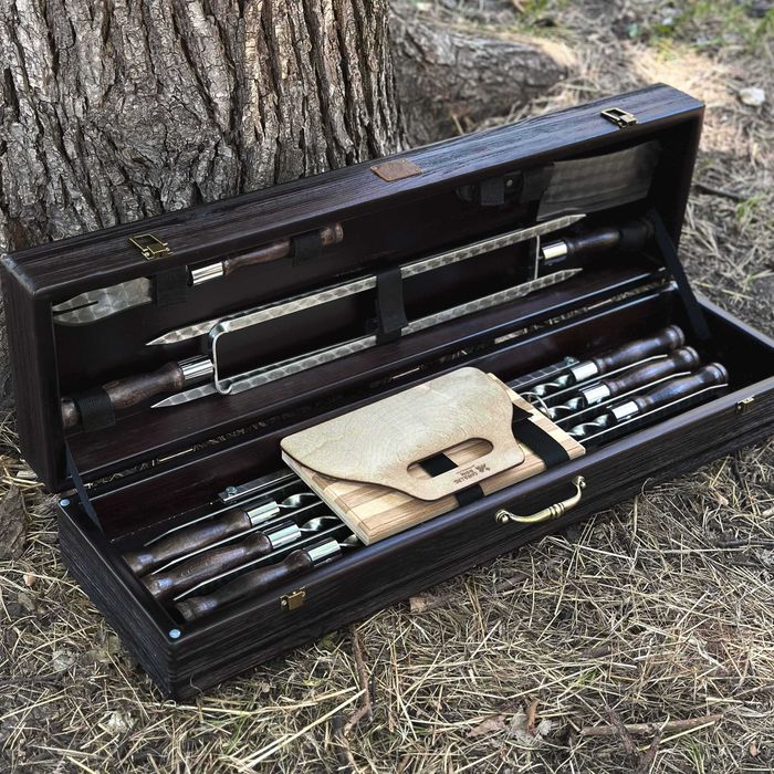 Набір шампурів Тигр BS19 Набор шампуров деревянном кейсе