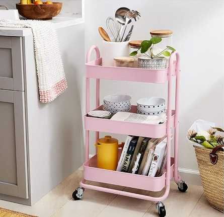 Carrinho de cozinha quarto sala [cinza/branco/rosa/menta] ENVIO GRÁTiS