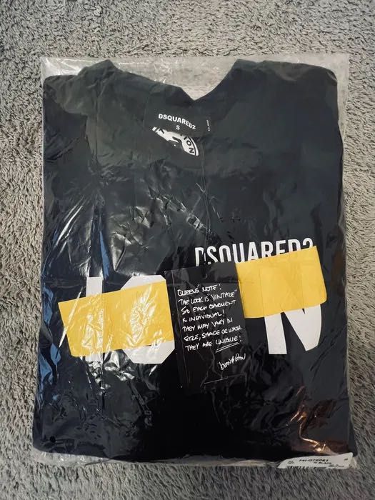 Bluza DSQUARED2 Be Icon Yellow Tape Sweatshirt Black original!