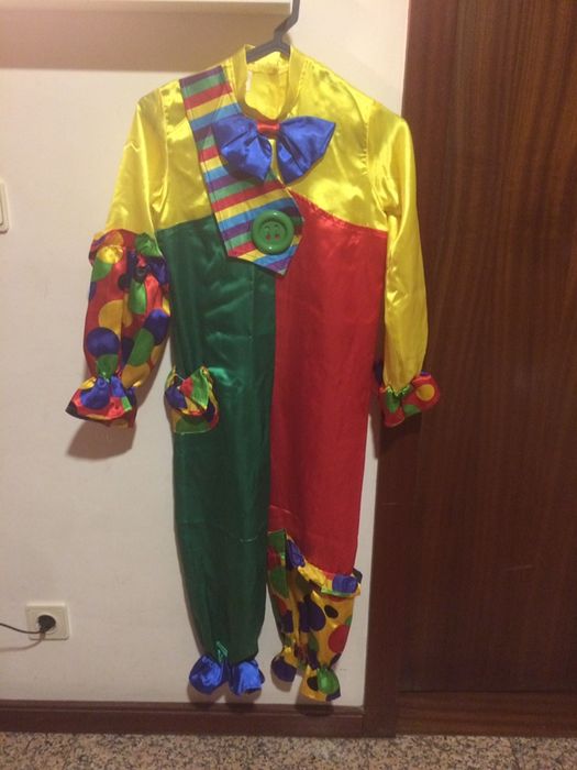 Fato de Carnaval de palhaço T: 7-10