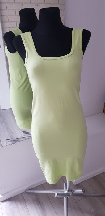 Sukienka tunika gatta limonkowa letnia na ramiączkach nowa bez metki S