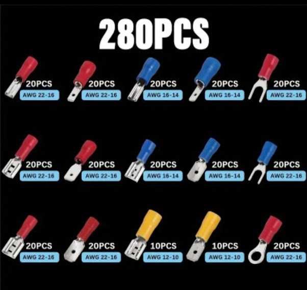 Набір ізоляційних конекторів для електропроводів, клеми 280 шт.