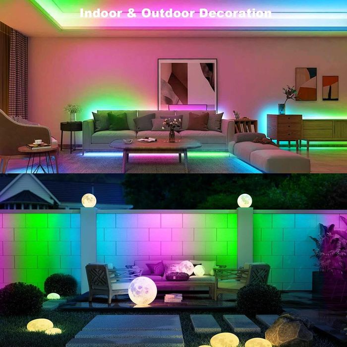 Taśma LED RGB 3 m na Baterie z Pilotem 8 Trybów Samoprzylepna