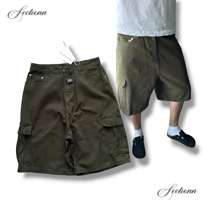 Khaki Cargo Oversize Baggy y2k Shorts sk8 Racer Jaded London Balenci Довгі Широкі Distressed Оверсайз Шорти Карго Камо Хакі  military real tree