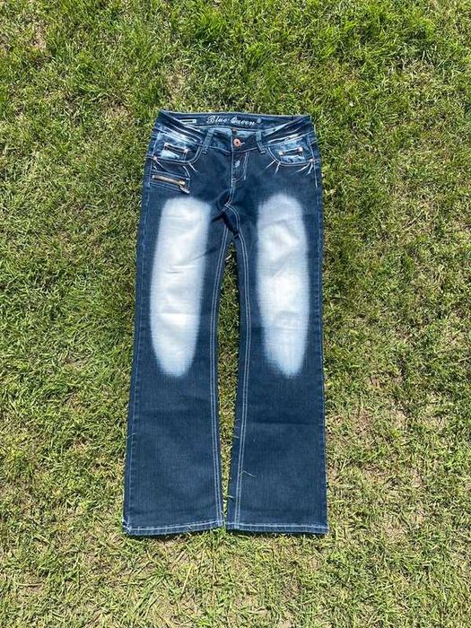 Spodnie damskie jeansy Blue Queen miss me bootcut M L 40 affliction