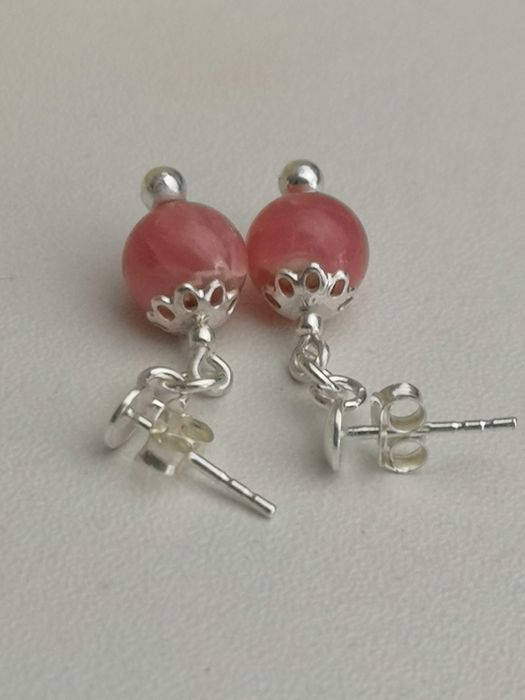 kolczyki z kamieniem rodochrozytem