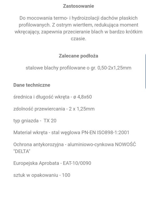 Wkręty do izolacji do blach WSR-T-D 4,8x60mm