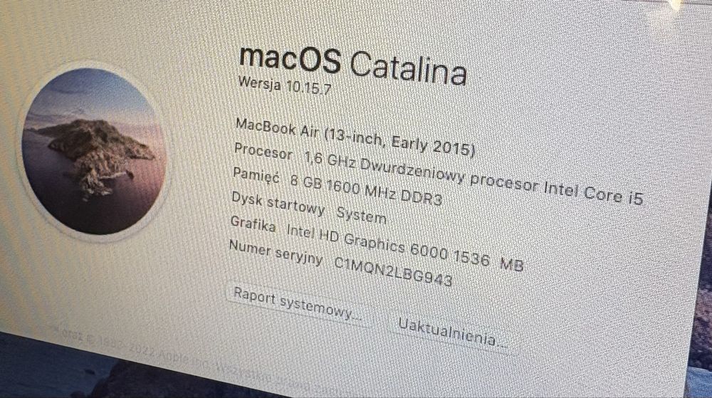 Macbook Air 13 8GB Ram 512GB SSD Nowa Bateria
