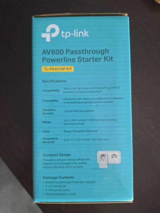Powerline TP-LINK TL-PA4010P Kit (AV600) (Novo)