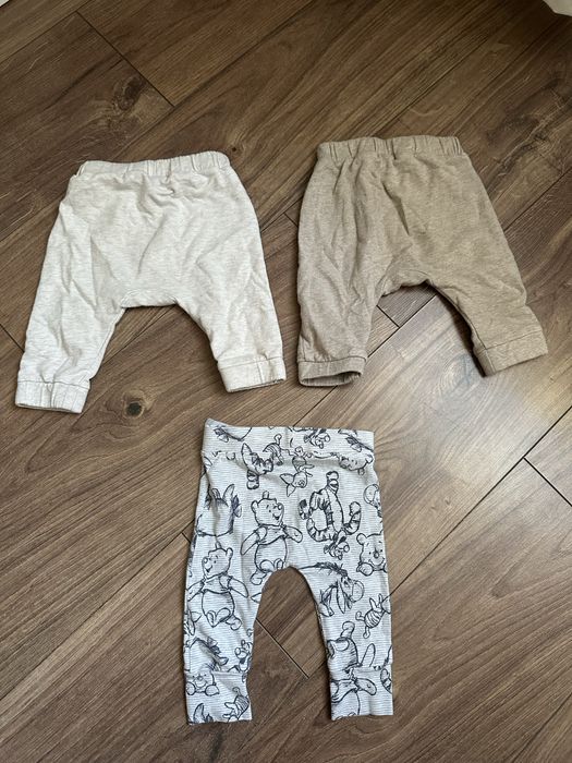 3 pary długich spodni dla chłopca noworodek H&M George 56