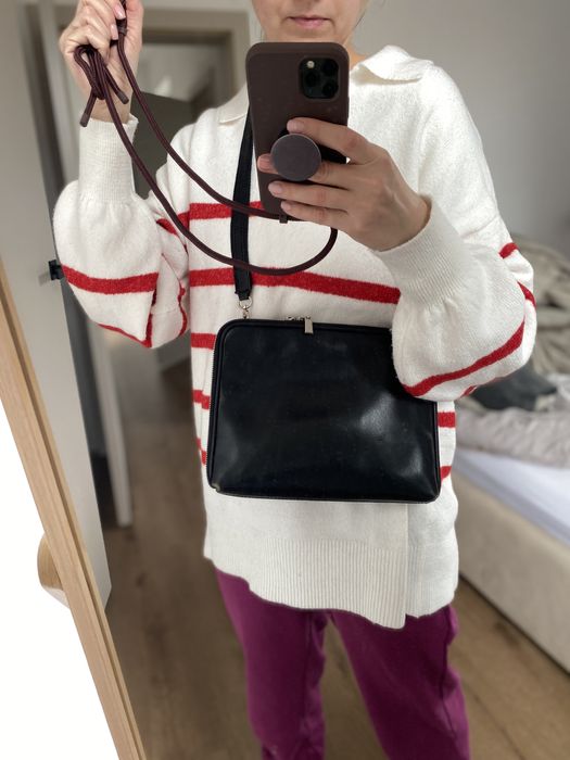 Listonoszka czarna torba cross bag skóra