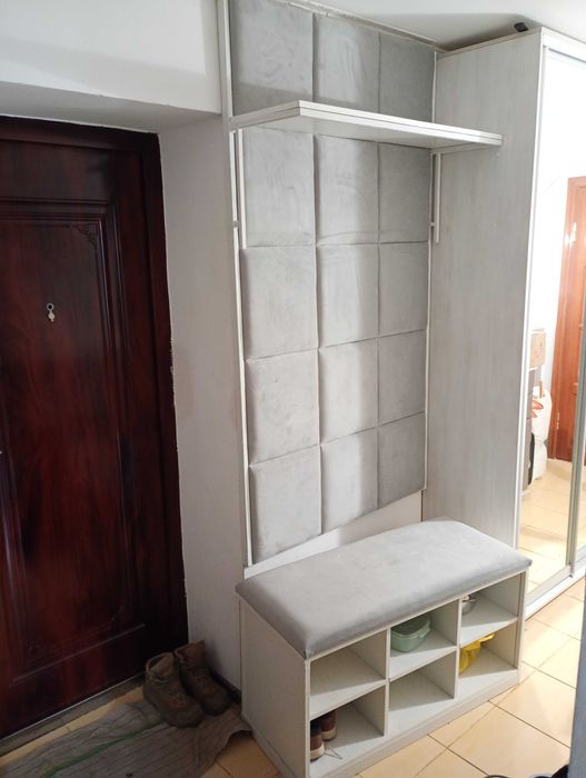 Пуф панель в прихожую мягкая стеновая банкетка