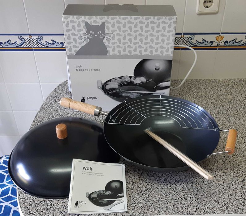 Wok de 35cm original da loja do Gato Preto (como novo)