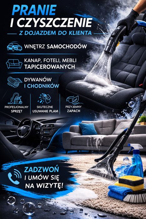 Pranie czyszczenie tapicerki samochodowej