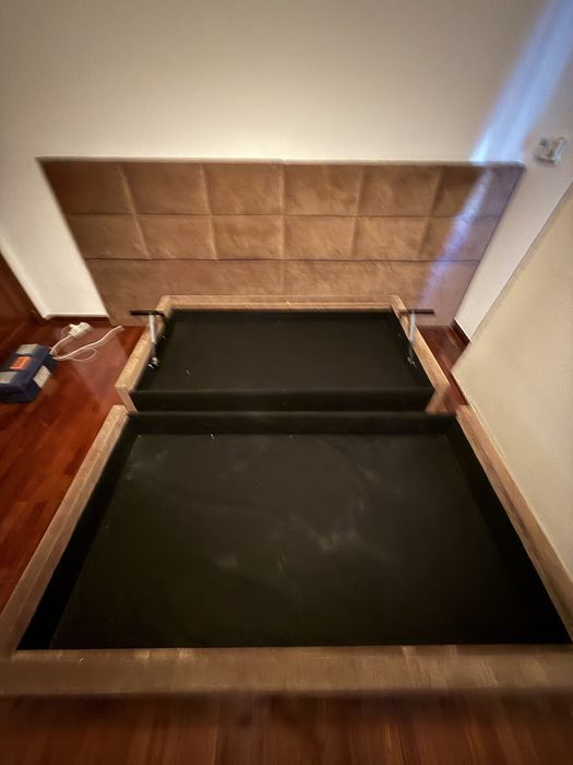 Cama de Casal com Arrumação Hidráulica + Colchão Emma Diamond Hybrid | Excelente Estado | Santarém