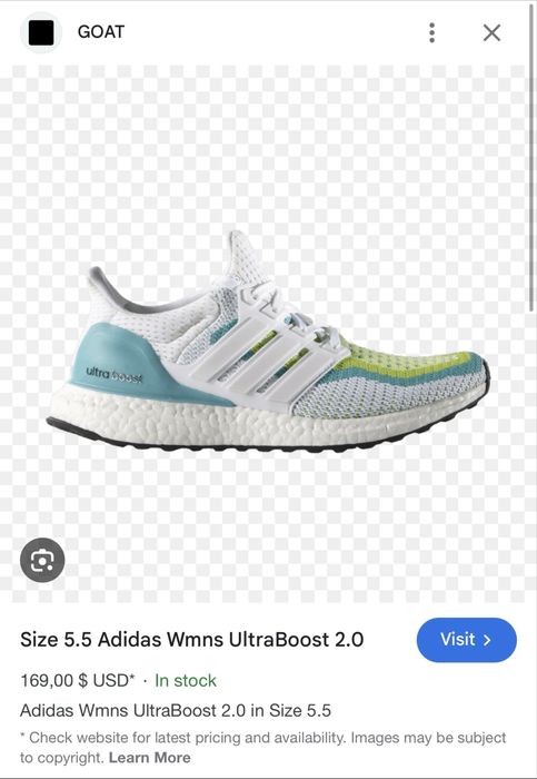 Adidas UltraBoost 2.0 Wmns білі з бірюзовим 24,5 см AF5144