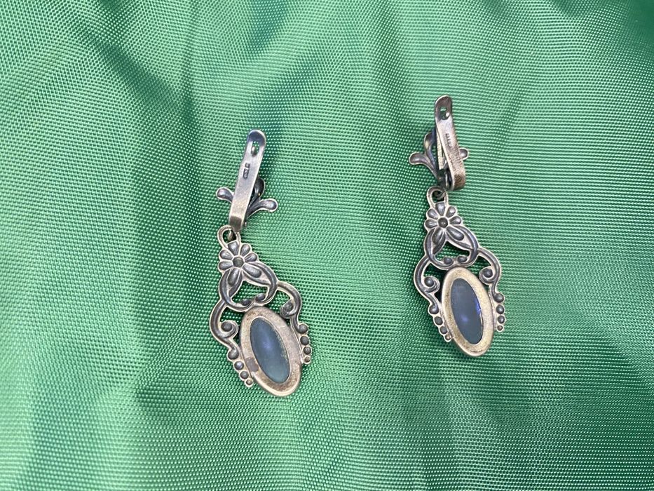 Винтажные серьги, мельхиор СССР