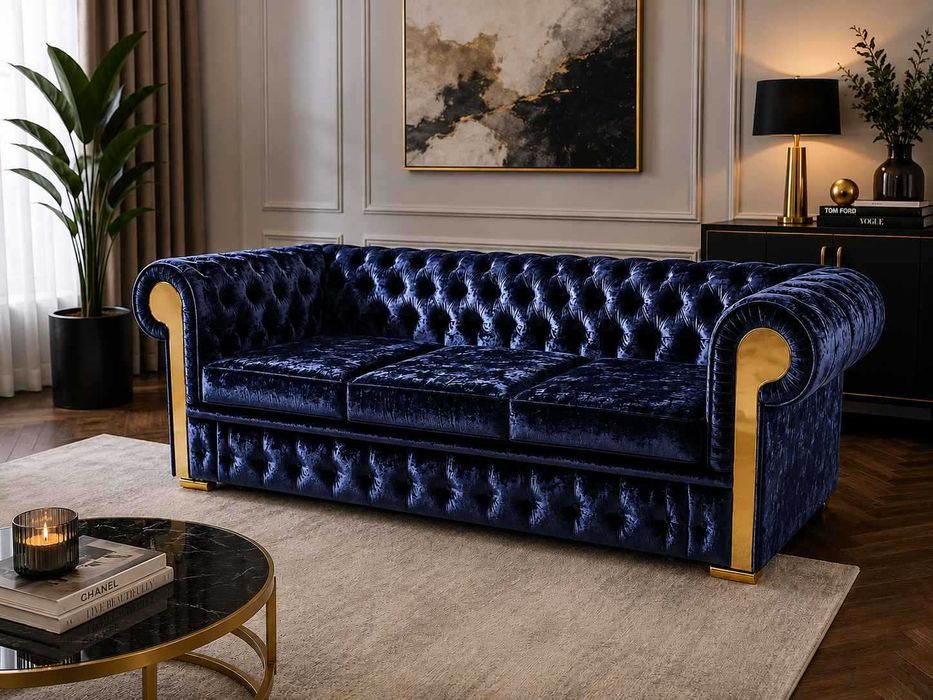 Sofa Chesterfield GLOSS 3-osobowa z funkcją spania