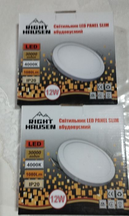 Світильники LED PANEL RIGHT HAUSEN коло SIMPLE 12W 4000K IP20