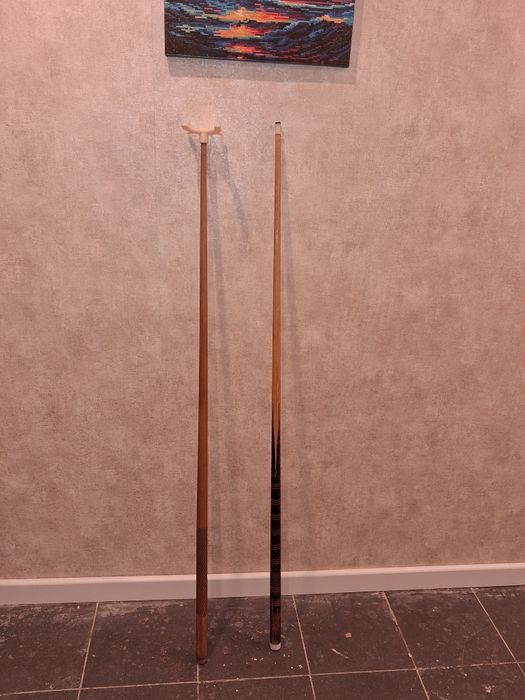 Kije bilardowe drewniane vintage 2 szt. bilard snooker retro