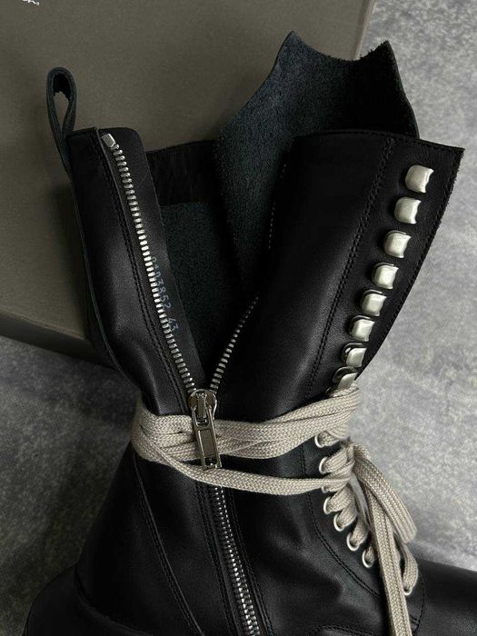 Черевики Rick Owens Dr. Martens Mega lace Tractor boots чорні ботинки