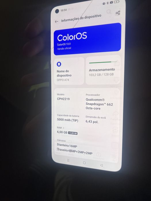 Oppo A74 8 ram 128. Gb