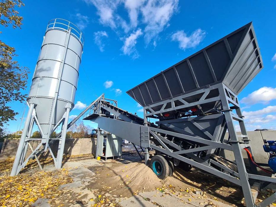 Mobilny węzeł betoniarski 0,5 m3 | POWERTEC | gotowy do pracy
