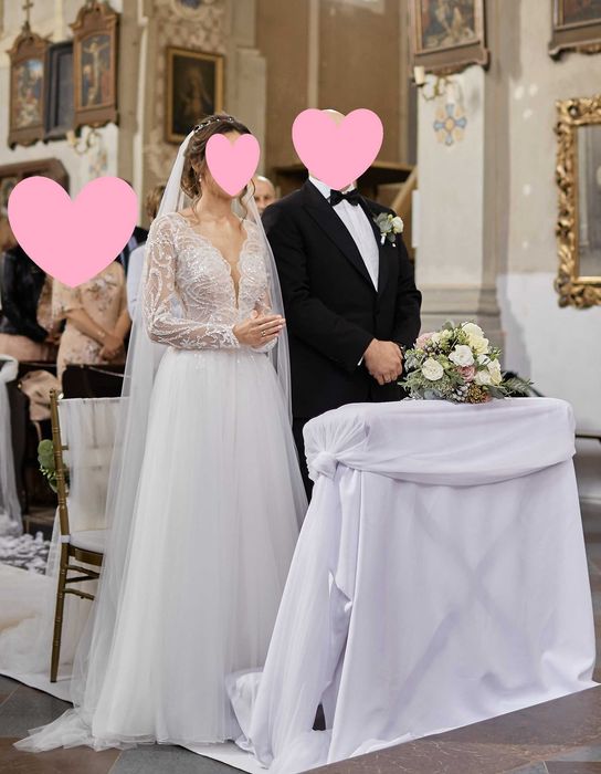 Suknia ślubna Patrycja Pardyka r. 34/ XS + welon
