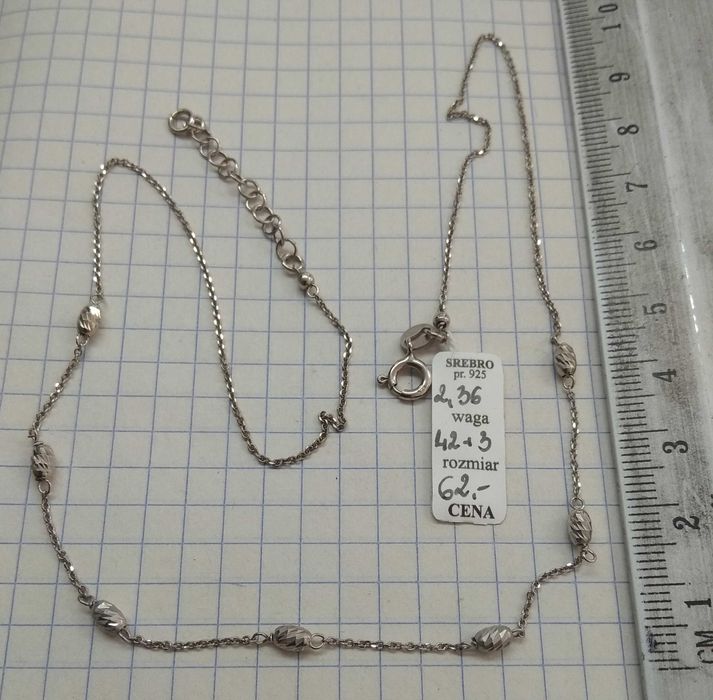 Naszyjnik Na Imprezę Srebro 925 NOWE 42+3cm
