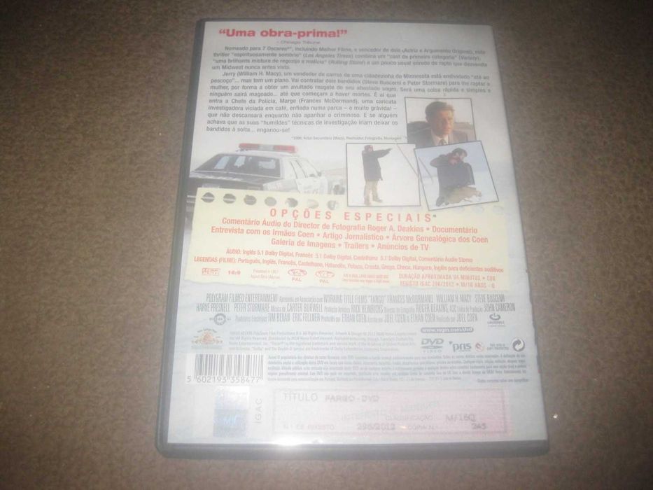 DVD "Fargo" de Joel e Ethan Coen