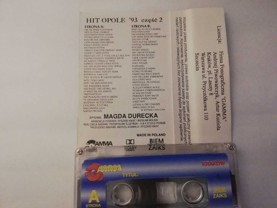 Kaseta magnetofonowa - Magda Durecka