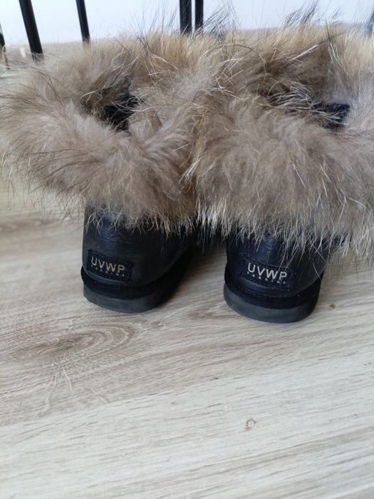 Buty futro naturalne skóra naturalna r.41
