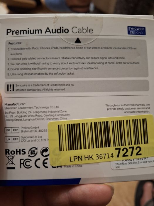 Cabo de audio premium