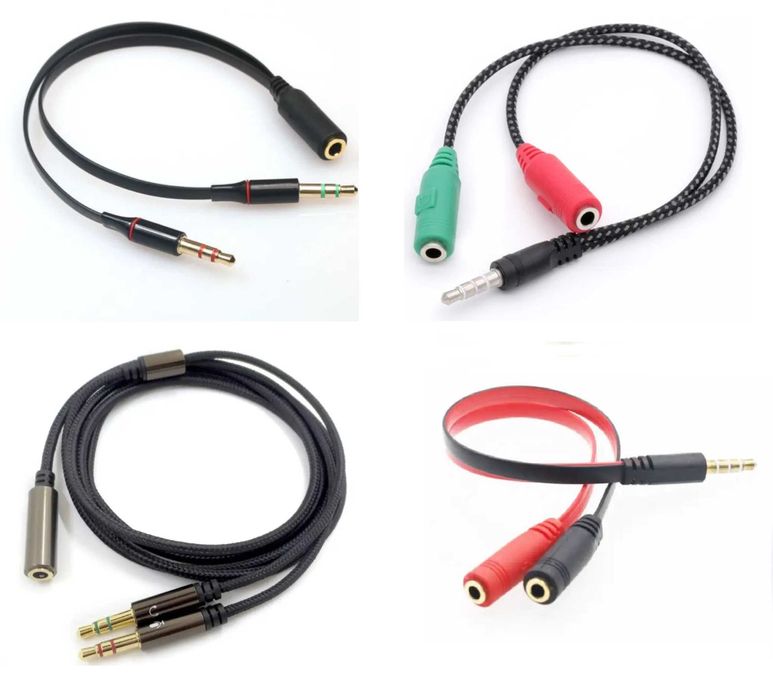 Переходник аудио сплиттер удлинитель 3.5 мм для наушников с микрофоном