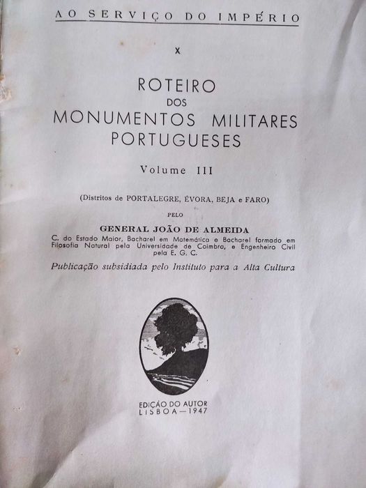 Roteiro dos Monumentos Militares Portugueses (1948) - Livro Raro
