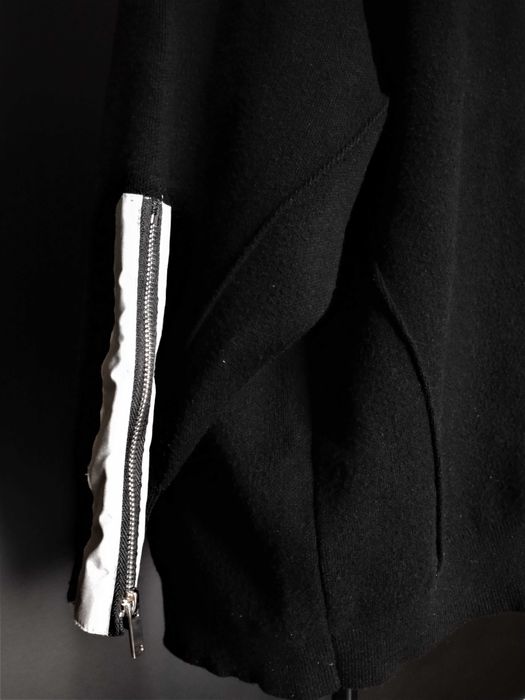 Zara Knit sweter oversize czarny z zamkiem M/L