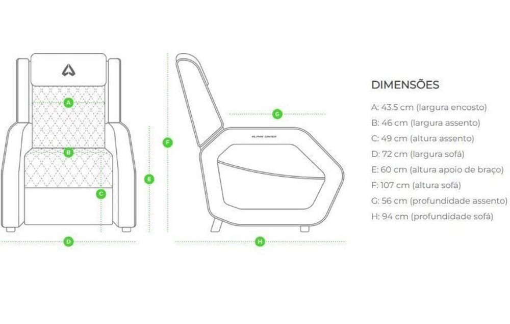 Sofá Gaming ALPHA GAMER Terion Black