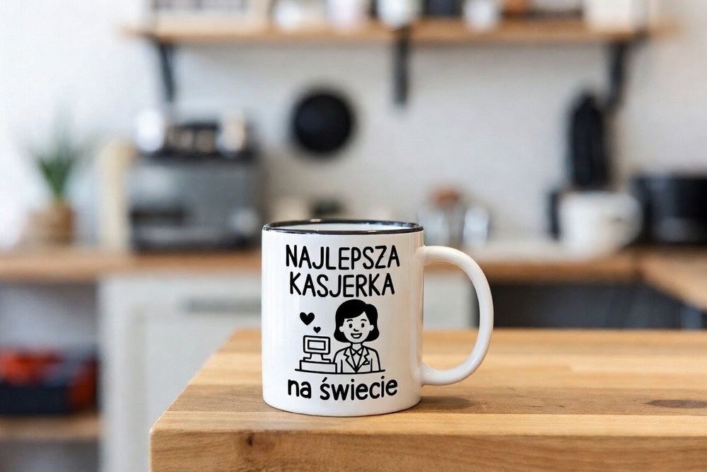 Kubek dla kasjerki smieszny prezent kubek ceramiczny
