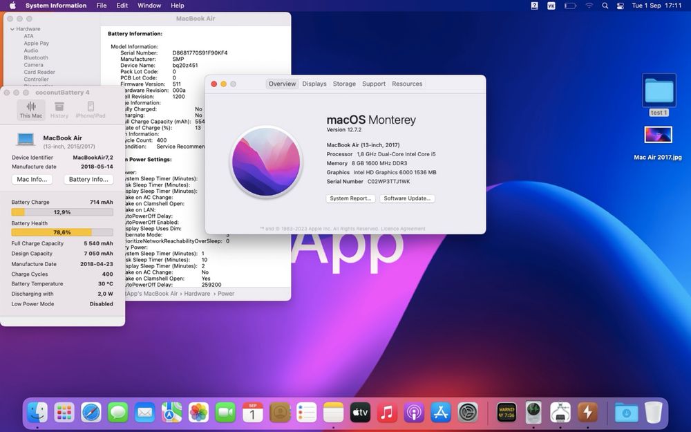 Ноутбук MacBook Air 13” 2017 i5 8/256GB • ГАРАНТІЯ • СТАН  9.4/10 115139