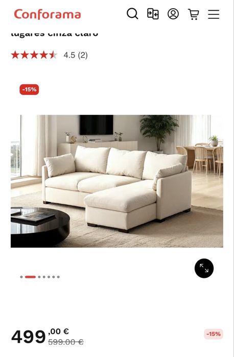 Sofa cama com arrumação seminovo