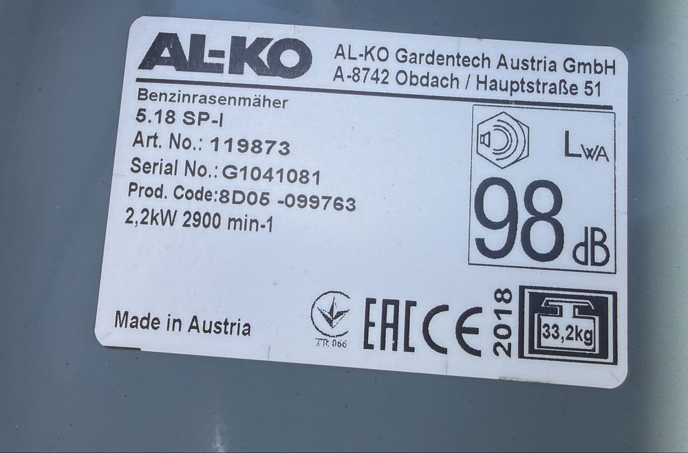 Kosiarka spalinowa AL-KO briggs stratton /napęd / rozrusznik akumulatorowy /