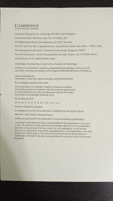 Cambridge Little Steps 2 Student's Book