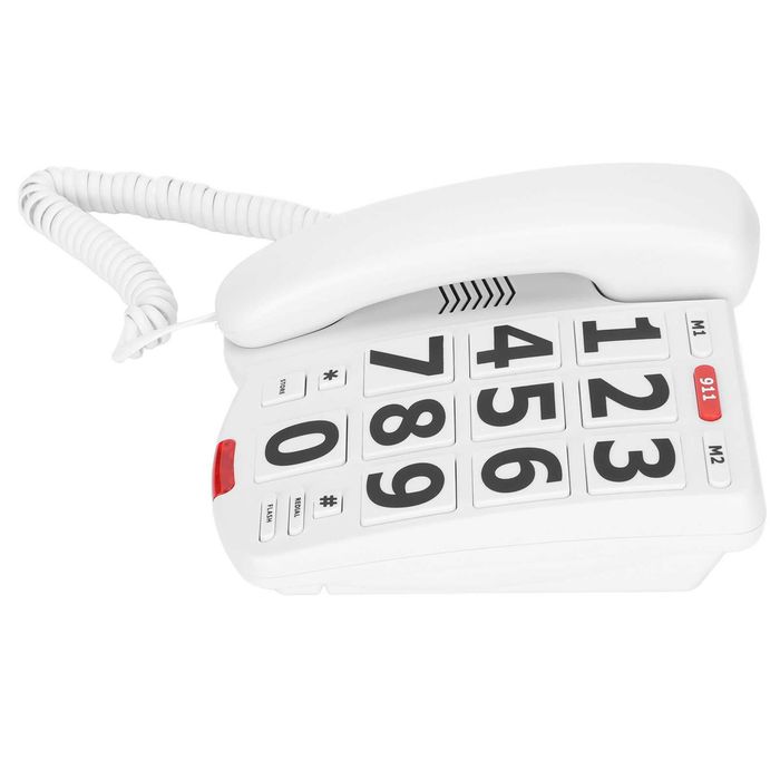 Ciciglow Telefon przewodowy Duże Przyciski dla Seniora głośny alarm