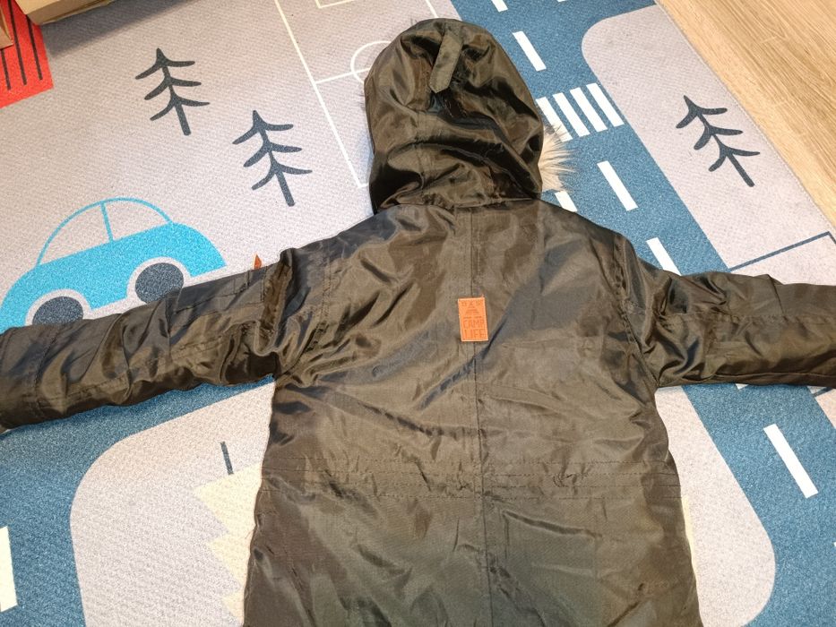 Kurtka zimowa kożuszek Cool club zielona khaki chłopięca r 104