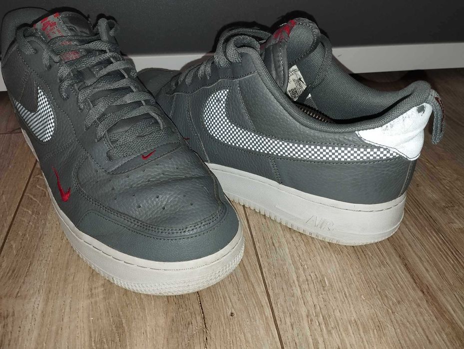 Nike Air Force 1 Low LV8 Smoke Grey Red Reflective Swoosh 46